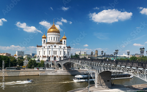 Cathedral of Christ Saviour and Patriarshy bridge, Moscow, Russia