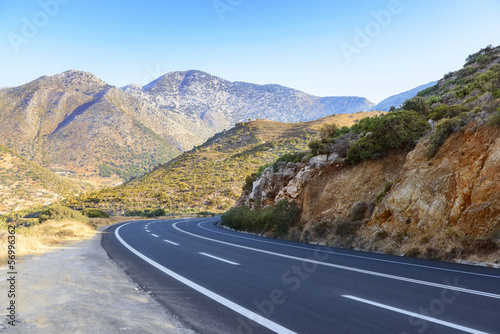 Road in Cretan mountains. Greece