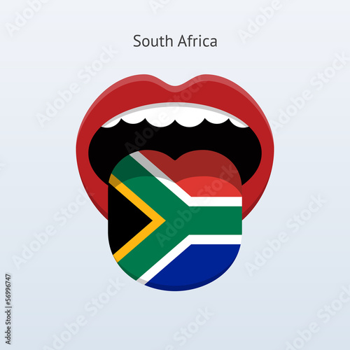 South Africa language. Abstract human tongue.