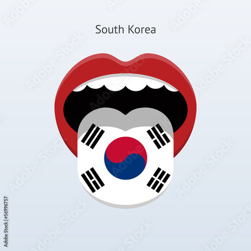 South Korea language. Abstract human tongue.