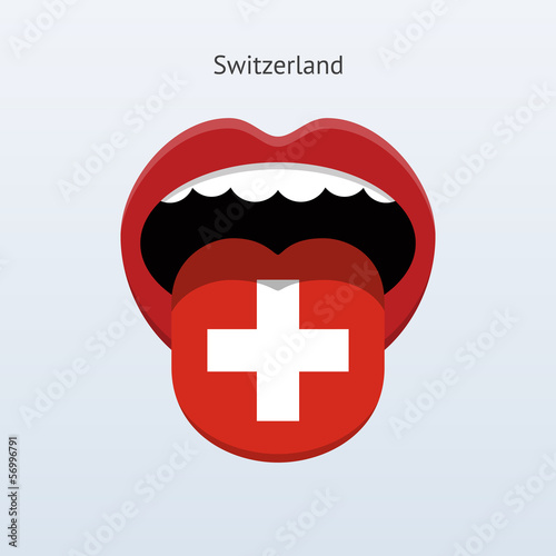 Switzerland language. Abstract human tongue.