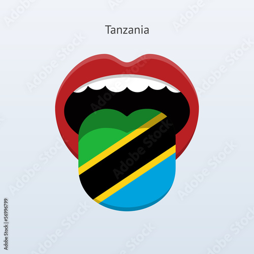 Tanzania language. Abstract human tongue.