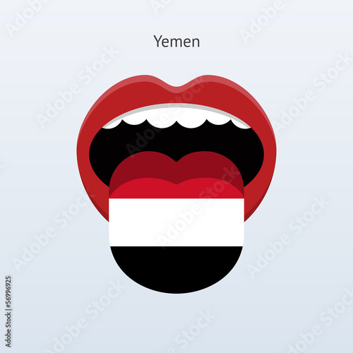 Yemen language. Abstract human tongue.