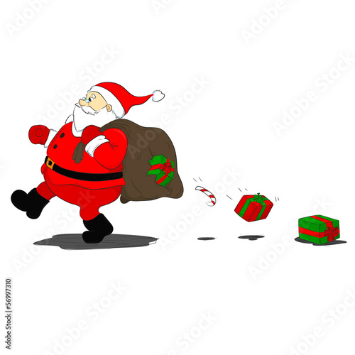 santa Klaus loses gifts