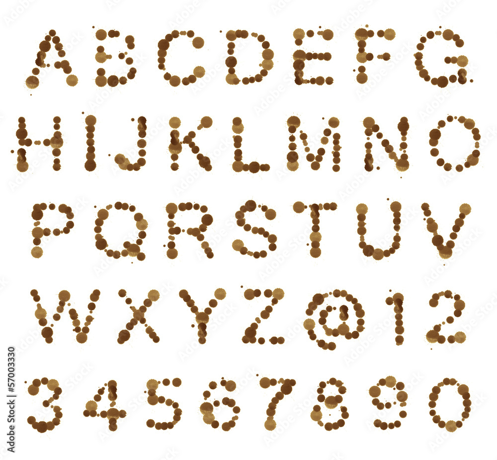 ABC alphabet made of blot spots ABC alphabet made of blot spots