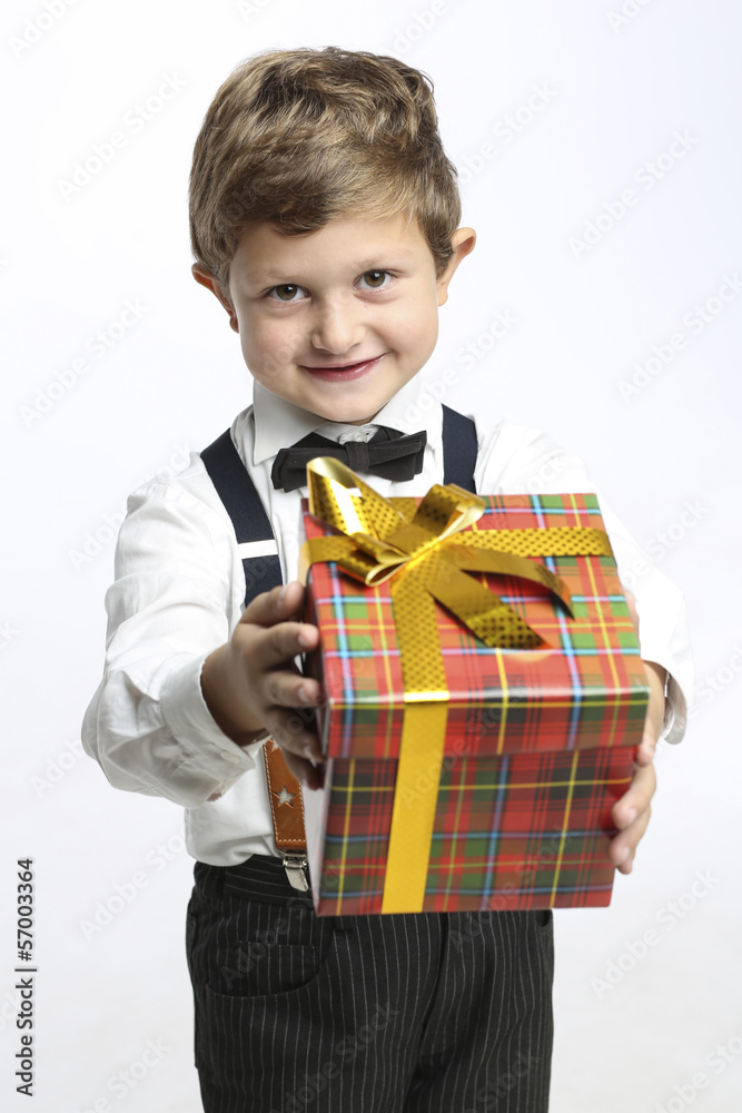 Boy gives a gift Boy gives a gift