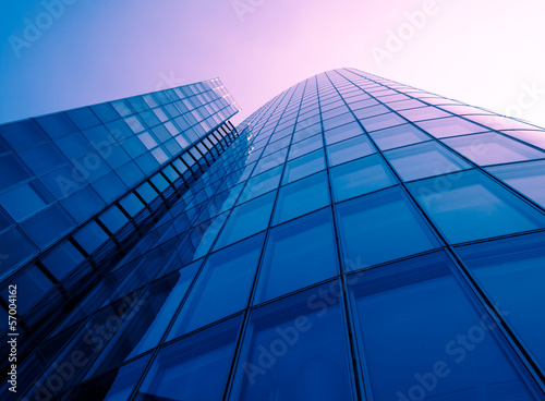 office buildings.  Modern glass building exterior