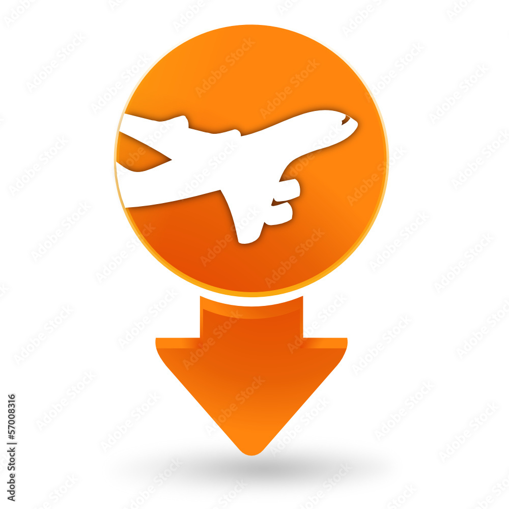 transport aérien sur signet orange