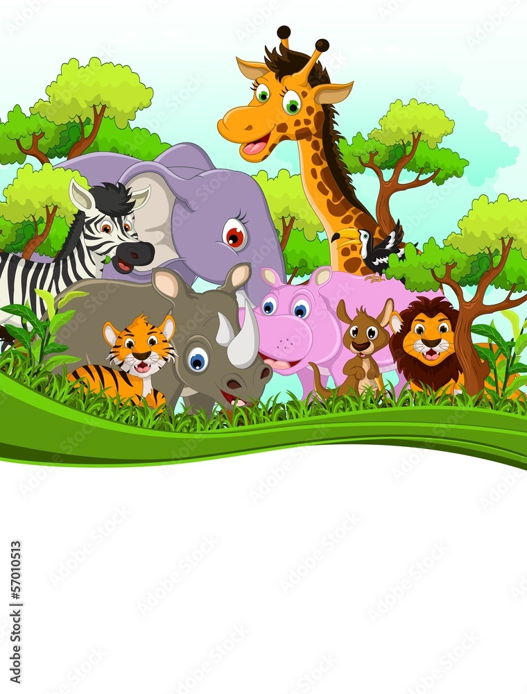 Fototapeta premium vector illustration of animals cartoon
