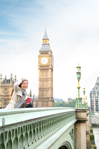 Photography London woman happy by Big Ben