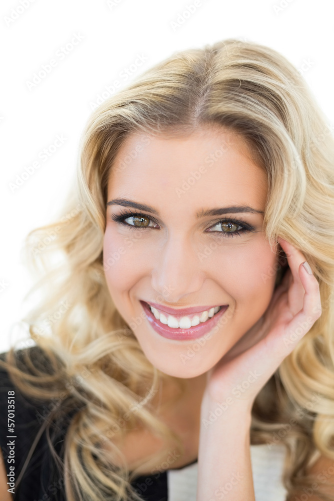 Cheerful blonde model looking at camera Cheerful blonde model looking at camera