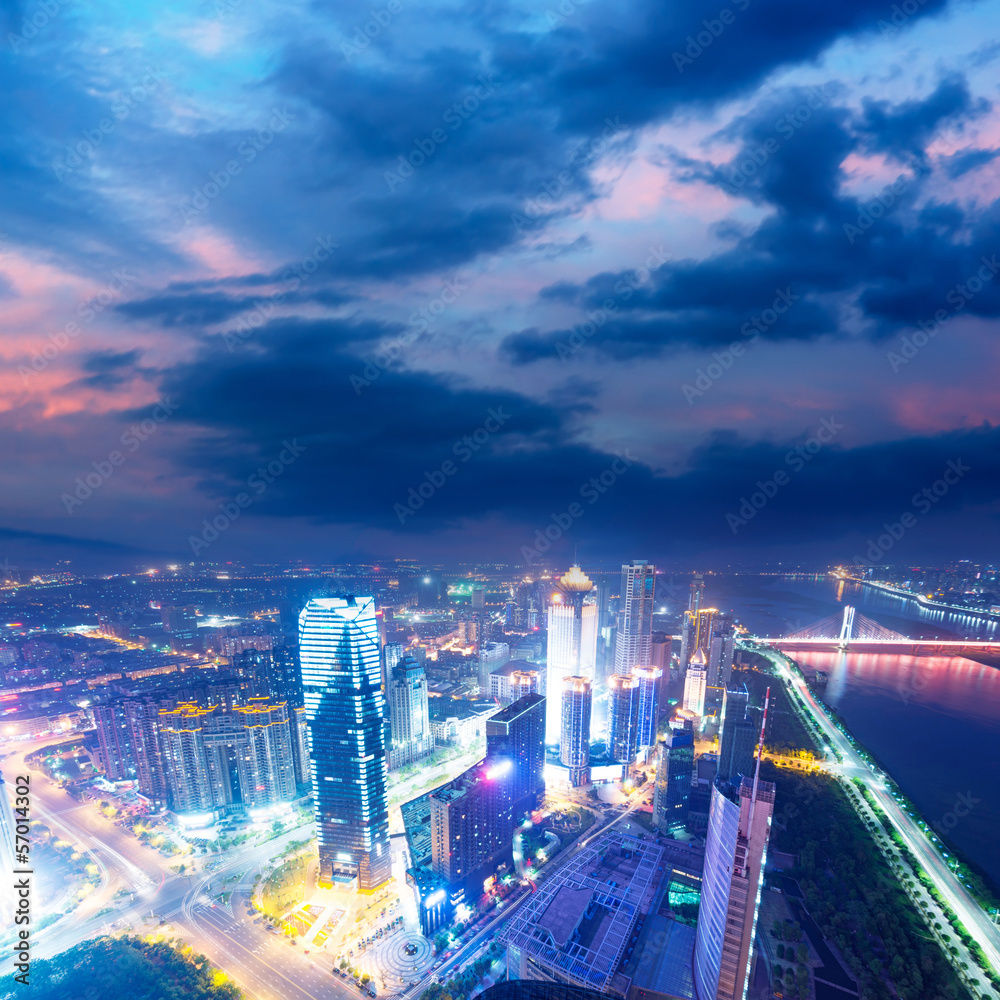 Naklejka premium Bird view at Nanchang China. 