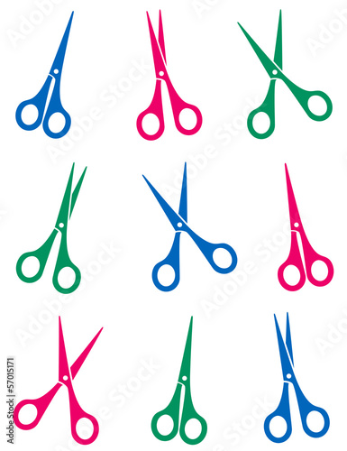 colorful scissors on white background