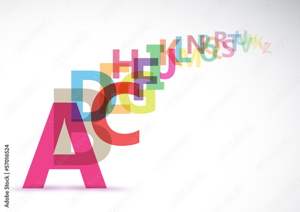 Vector Abstract Colour Alphabet on white background