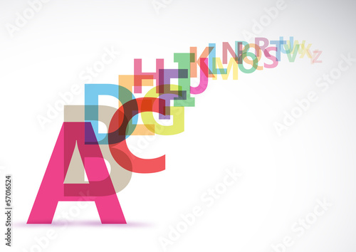 Vector Abstract Colour Alphabet on white background