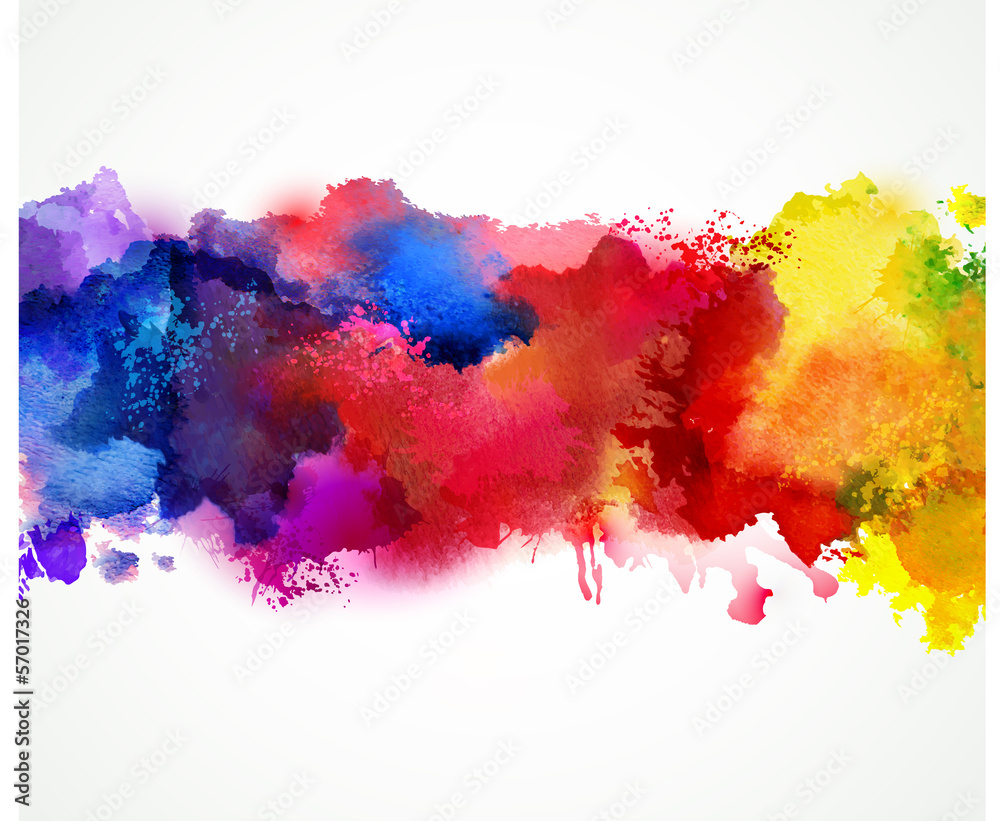 Bright watercolor stains - obrazy, fototapety, plakaty 