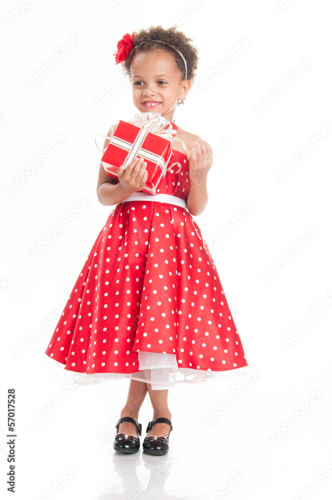 Little beautiful girl with gifts. Little beautiful girl with gifts.