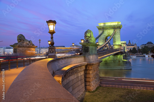 Canvas Print Szechenyi Chain Bridge, Budapest.