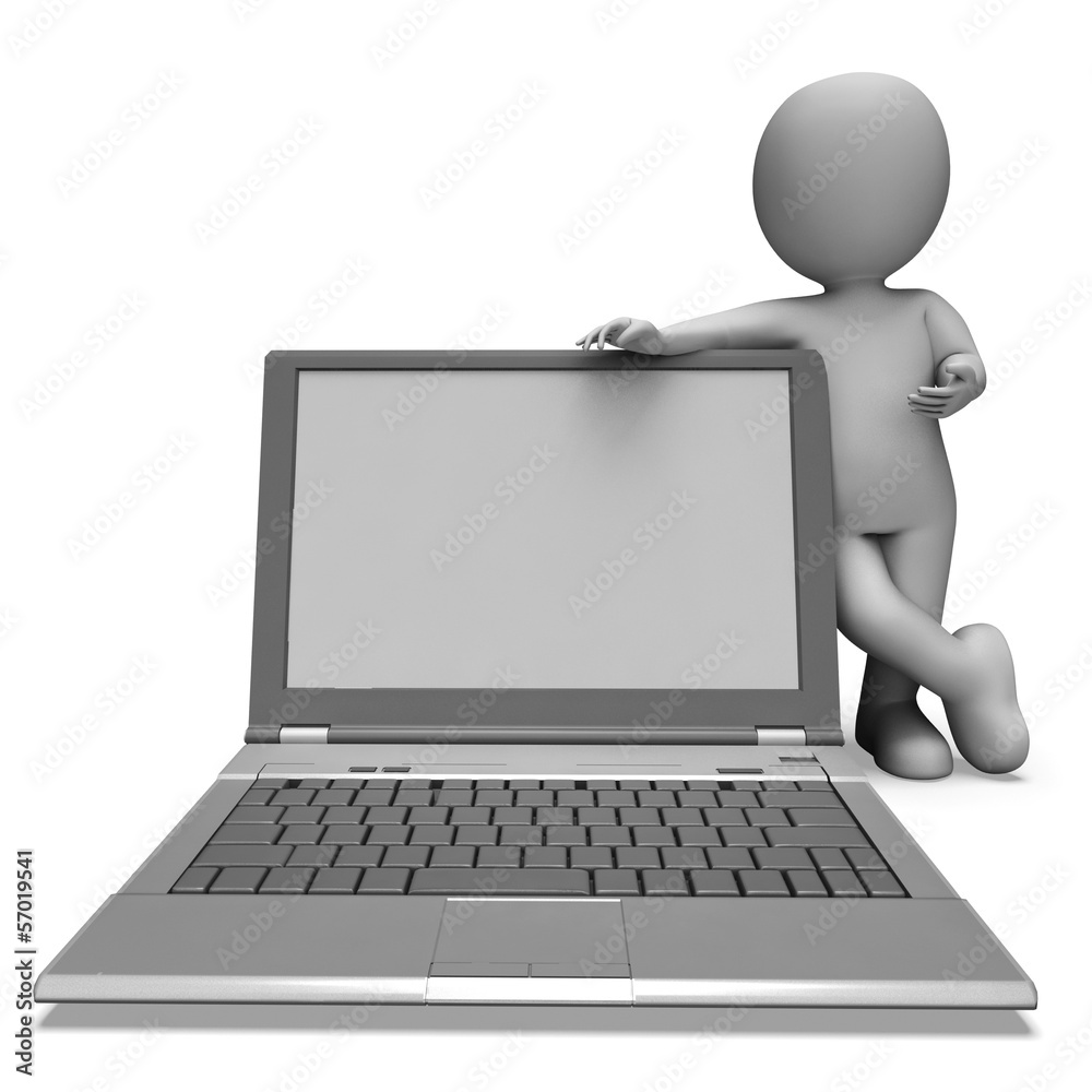 Laptop With Copyspace Showing Browsing Web Online Laptop With Copyspace Showing Browsing Web Online