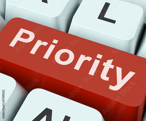 Priority Key Means Greater Importance Or Primacy photo