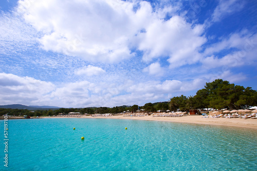 Fototapeta Naklejka Na Ścianę i Meble -  Ibiza Cala Bassa beach with turquoise Mediterranean