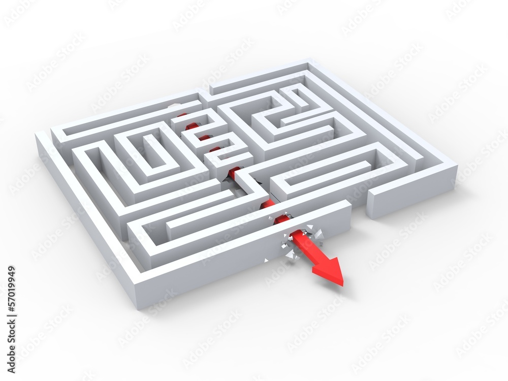 Break Out Of Maze Showing Puzzle Exit Break Out Of Maze Showing Puzzle Exit