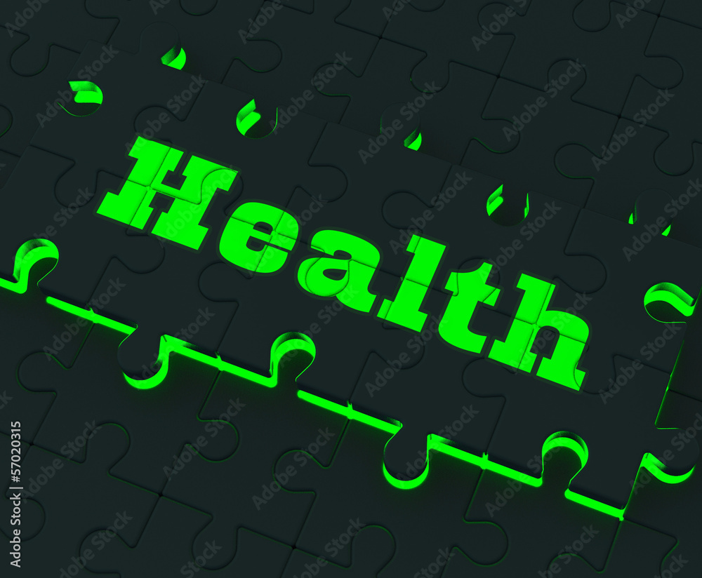 Health Puzzle Shows Healthy Medical Care And Wellbeing Health Puzzle Shows Healthy Medical Care And Wellbeing