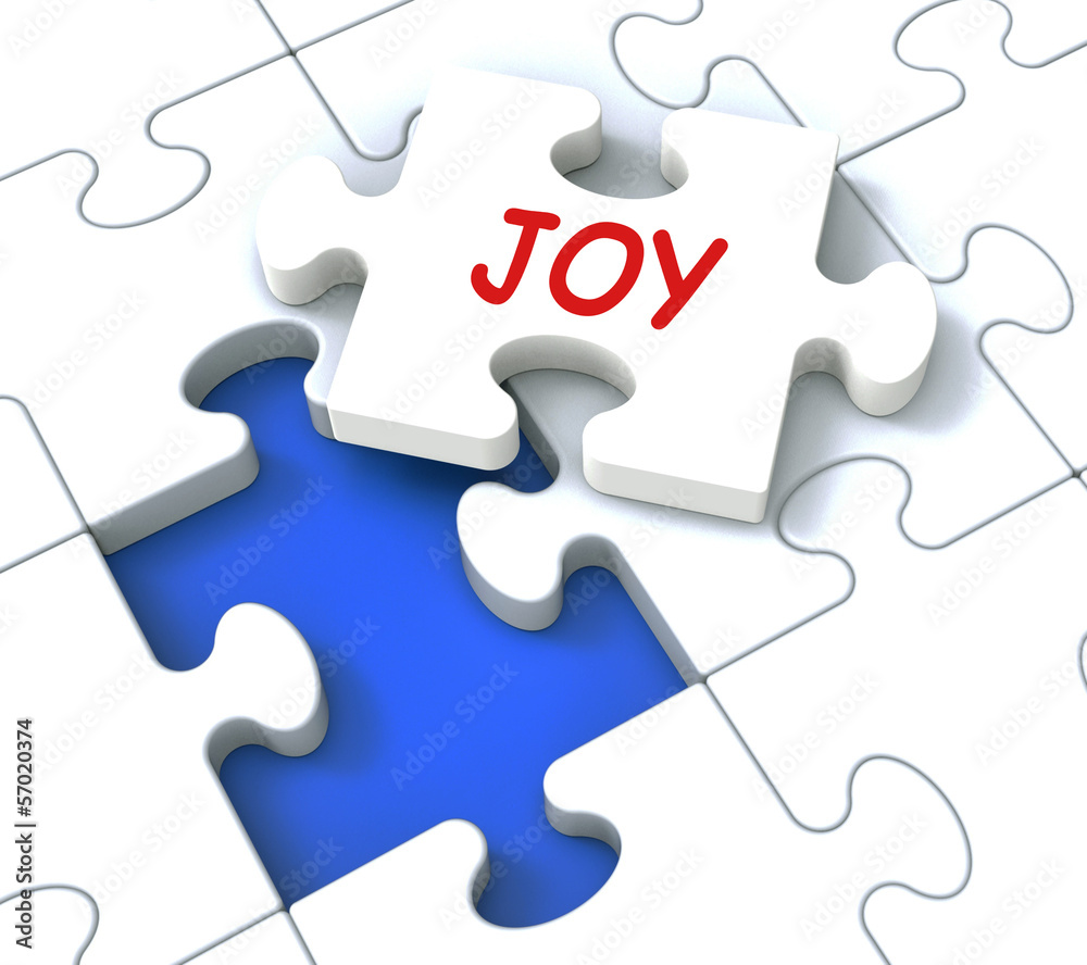 Joy Puzzle Shows Cheerful Joyful Fun Happy And Enjoy Joy Puzzle Shows Cheerful Joyful Fun Happy And Enjoy