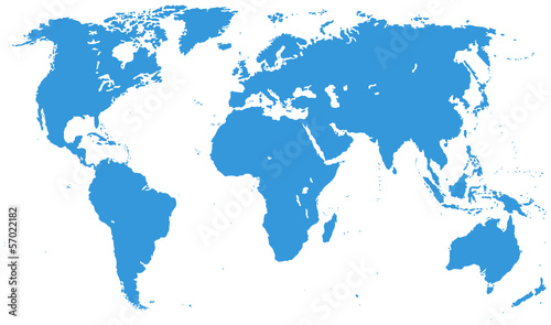 Fototapeta Naklejka Na Ścianę i Meble -  Blue Detailed World Map