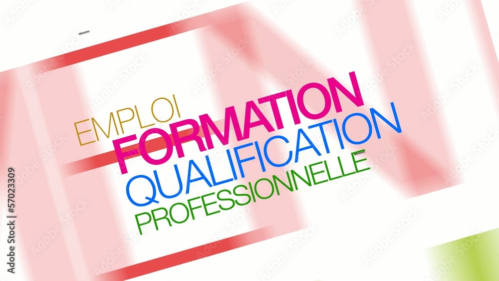 Formation qualification professionnelle nuage de mots animation