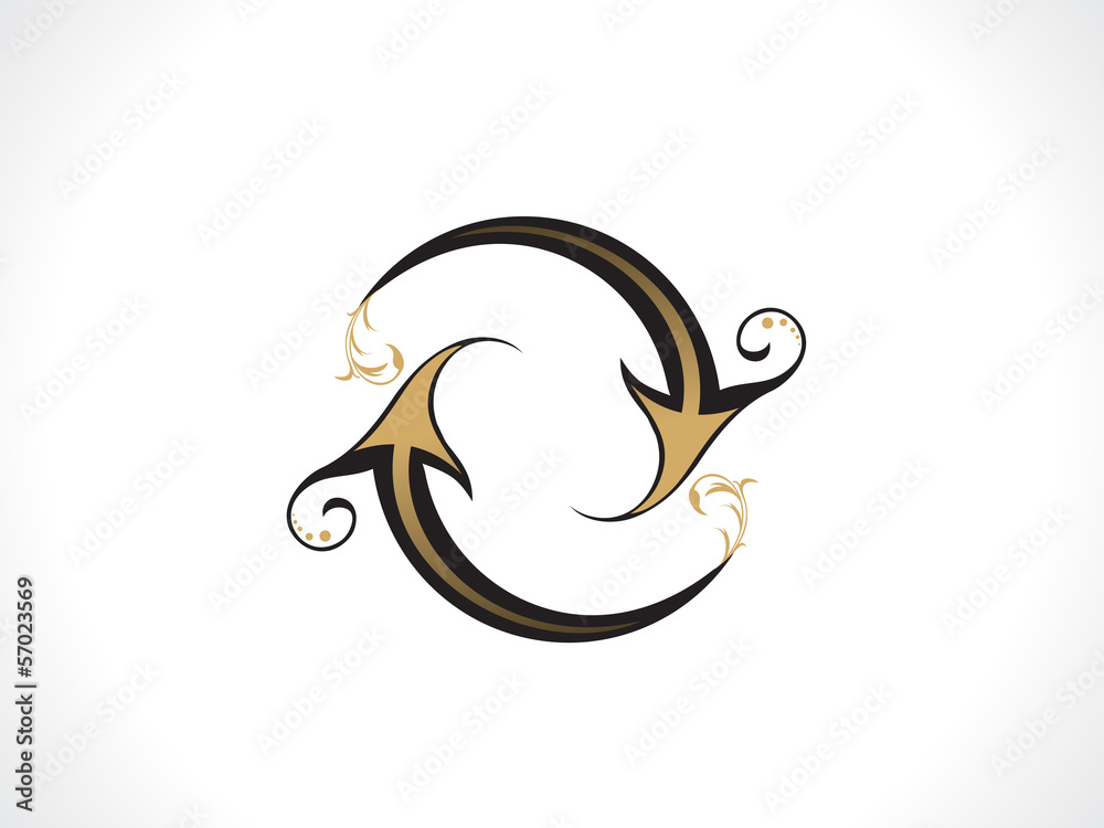 abstract artistic golden refresh icon abstract artistic golden refresh icon