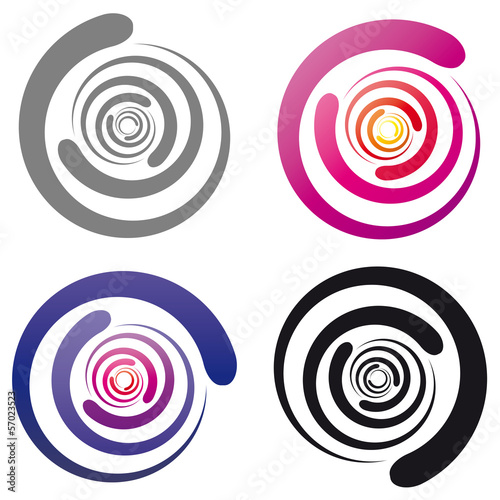 Logo - Meditation, Harmonie und Kreislauf abstrakt und farbig - Set