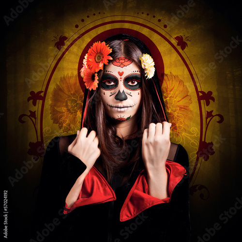 Young girl with halloween make-up