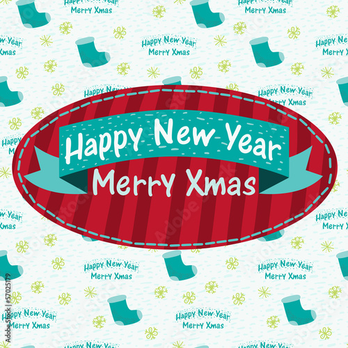 Christmas greeting card with a sock