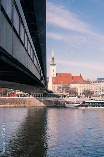 Bratislava Old Center seen from under the Novy Most photo