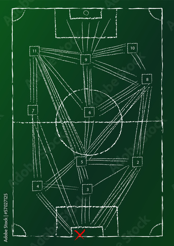 soccer match analysis diagram, vector illustration