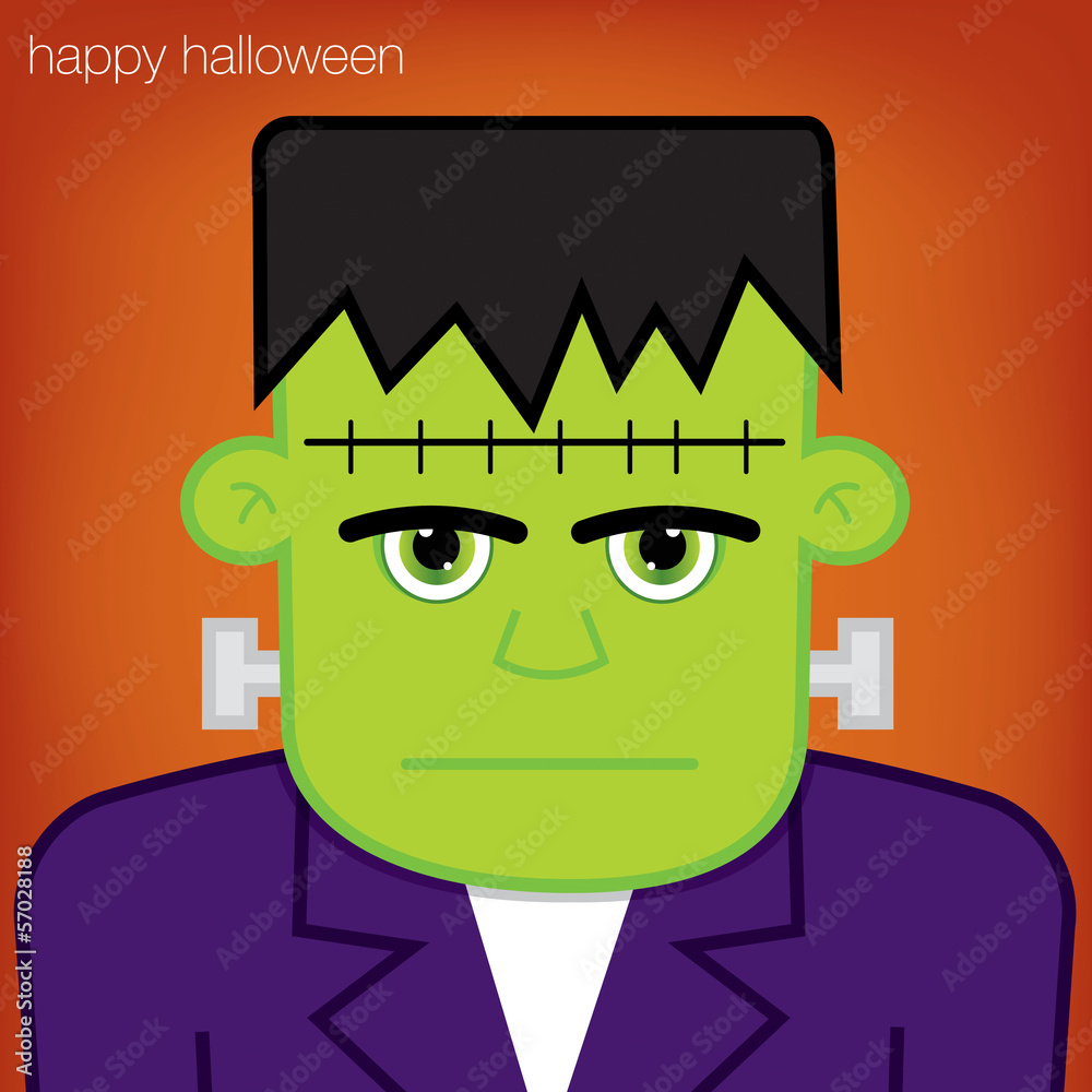 Frankenstein Halloween card in vector format.