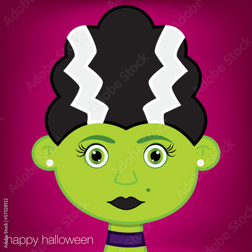 Frankenstein's Bride Halloween card in vector format.