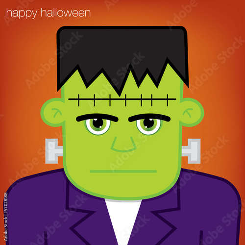 Frankenstein Halloween card in vector format.