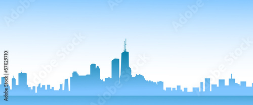 Chicago skyline at early morning - vector