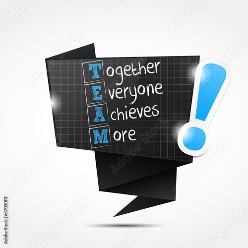 origami speech bubble acronym : teamwork concept