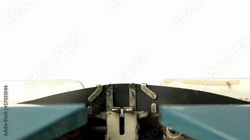 close up typewriter type blank sign on white paper