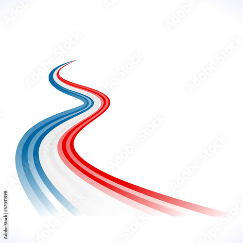 Abstract waving American, English and French flag