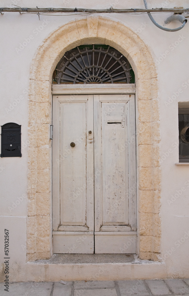 Fototapeta premium Wooden door. Mesagne. Puglia. Italy.