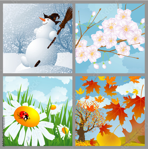 Four seasons. Vector.