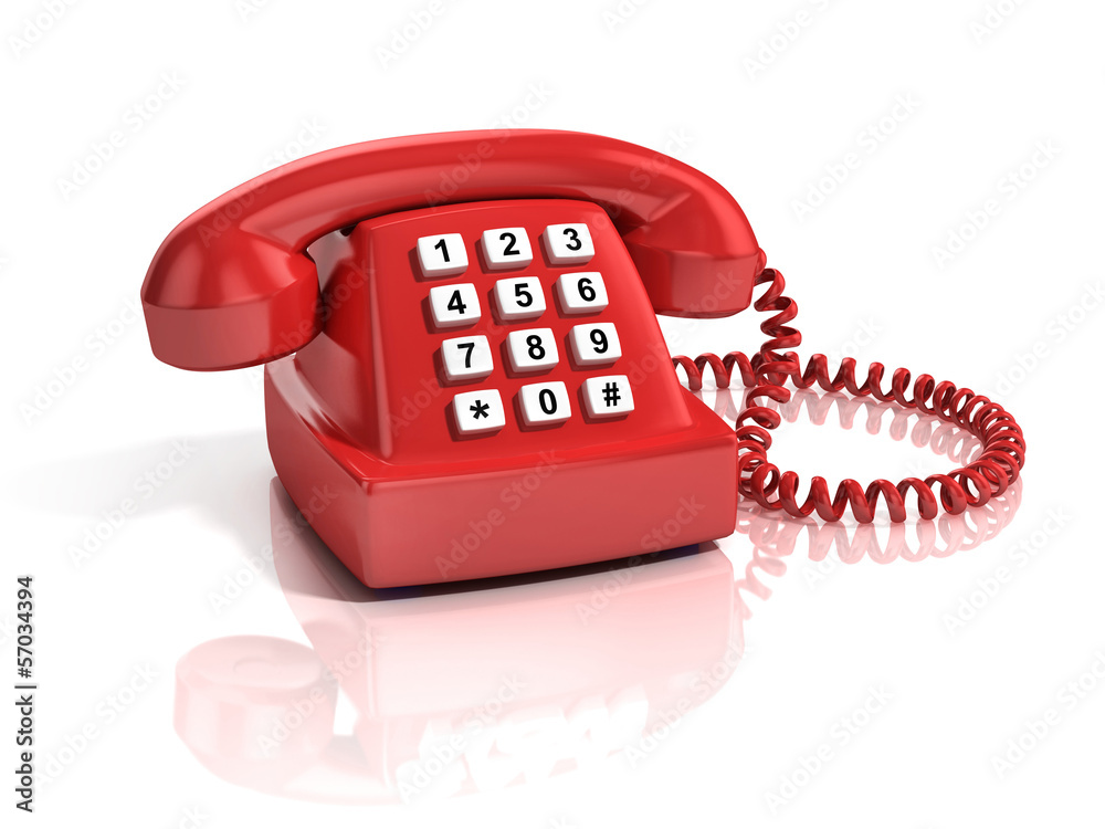 red retro telephone isolated over white background red retro telephone isolated over white background