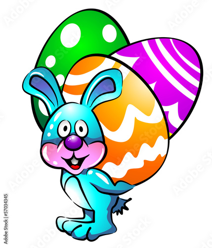 Easter bunny with eggs