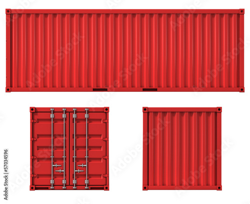 cargo container front side and back view