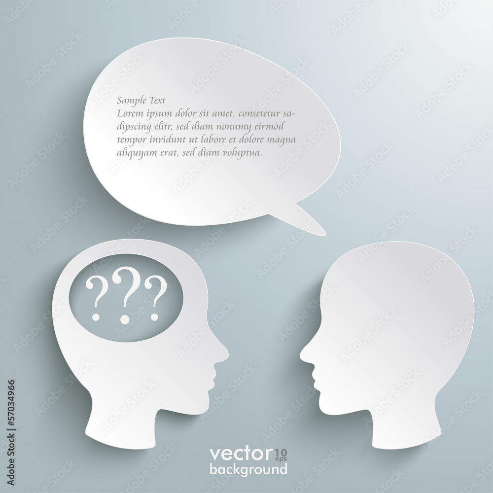 Two Head Speech Bubble Question Marks Two Head Speech Bubble Question Marks