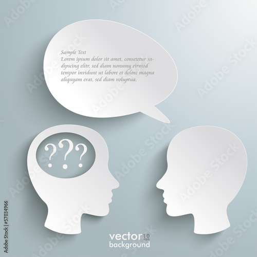 Two Head Speech Bubble Question Marks